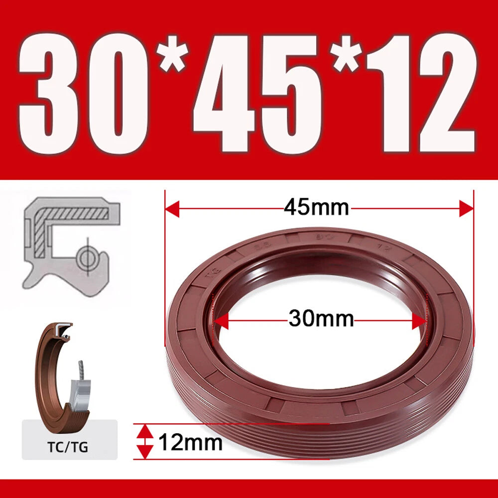 TC/TG Dual Lip FKM Oil Seal — Metric Rotary Shaft Sealing Ring, ID 25–50mm