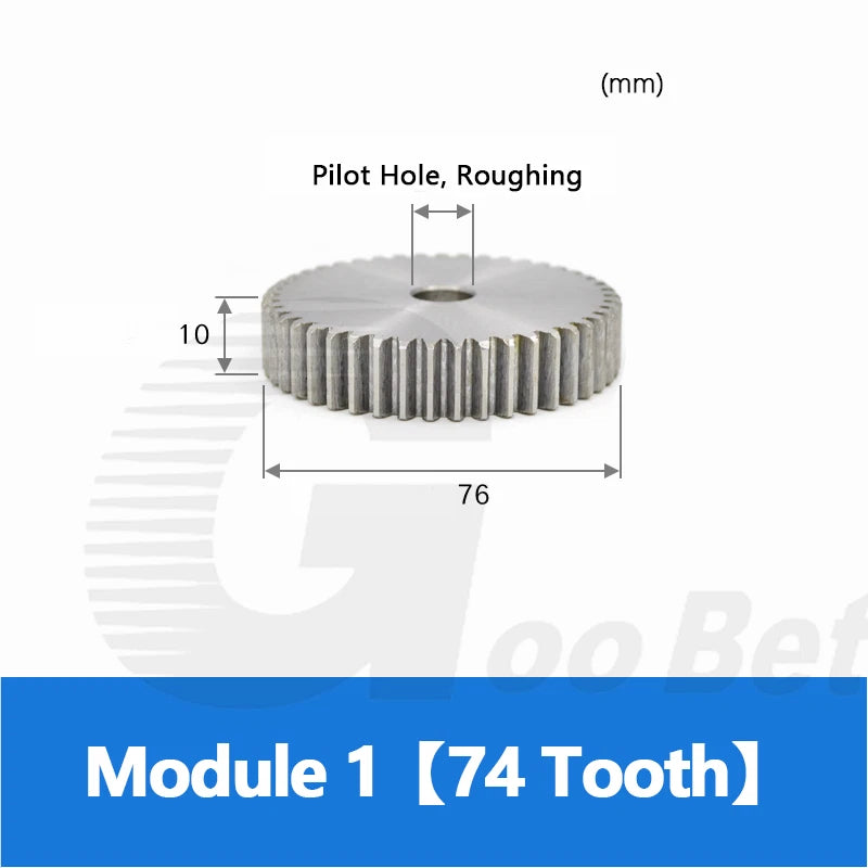 Mod 1 1.5 2 2.5 3 4 5 Spur Gear C45 Steel 12 Tooth - 160 Tooth Motor Pinion Flat