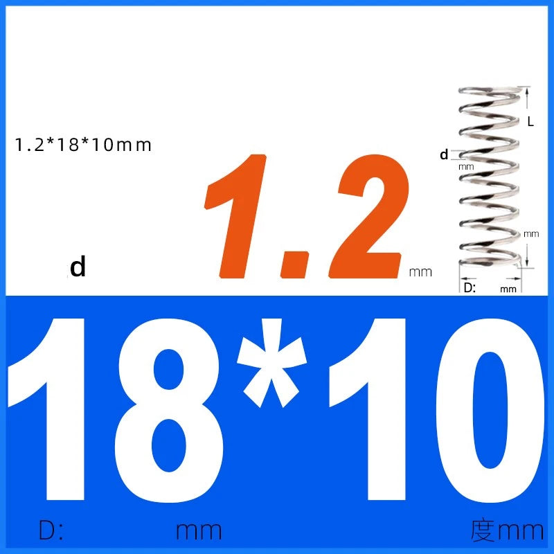 Compression Spring 1.2mm Wire Dia 14mm - 20mm OD Small Pressure Springs