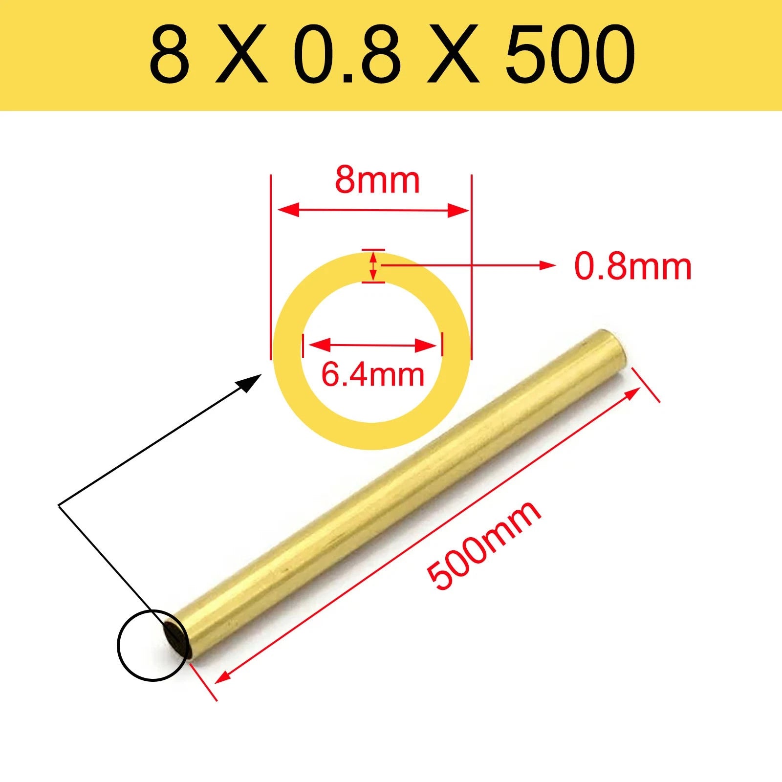 Brass Tubes ROUND PIPE Cu 62% OD 2mm 3mm 4mm 5mm 6mm 7mm 8mm 9mm 10mm To 90mm
