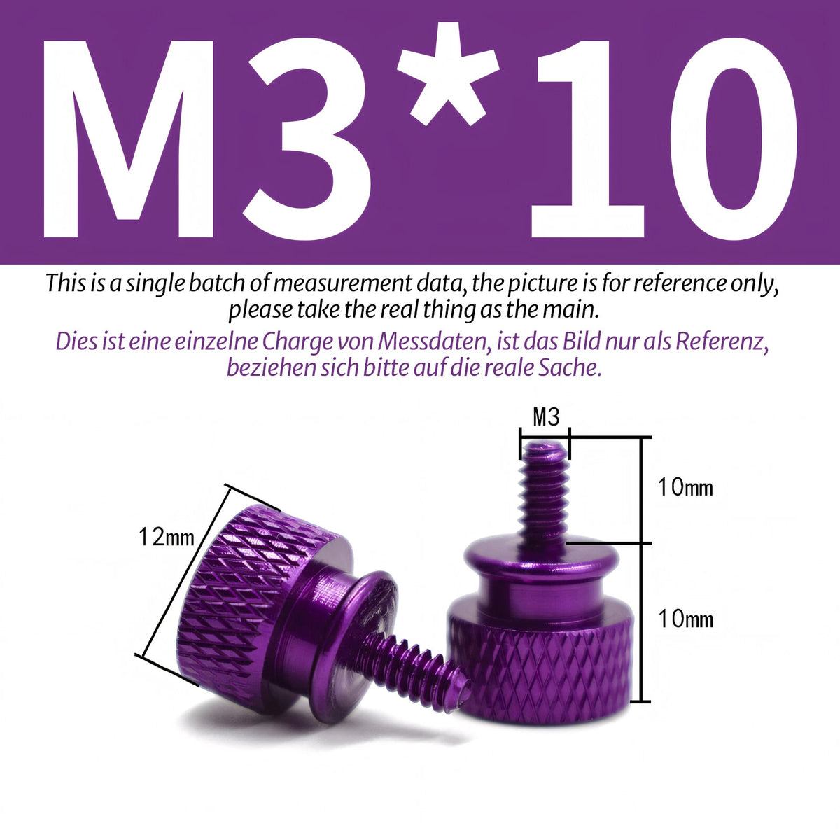 M3 Knurled Thumb Screws – Colorful Aluminum Alloy Hand-Tighten Grip Bolts