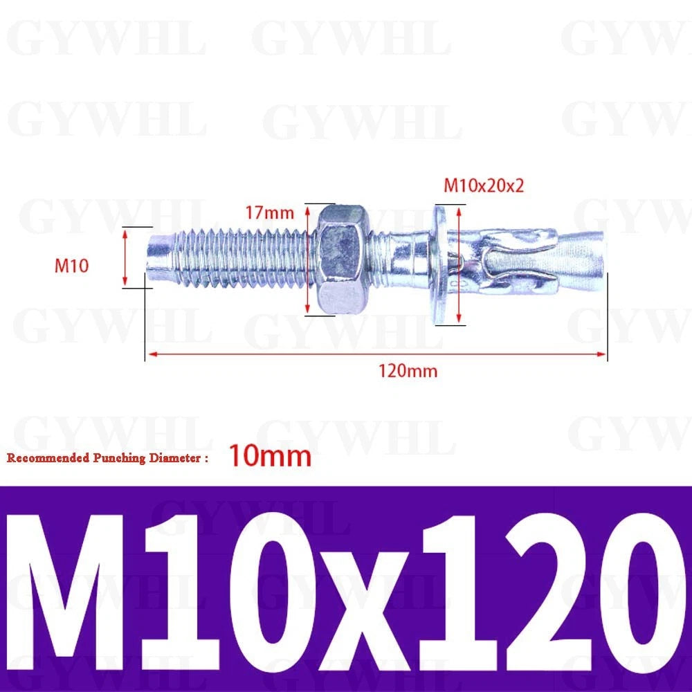 Hex Head Expansion Anchor Bolts — M6 to M20, Stainless Steel A2 & Zinc Plated, Extra Long