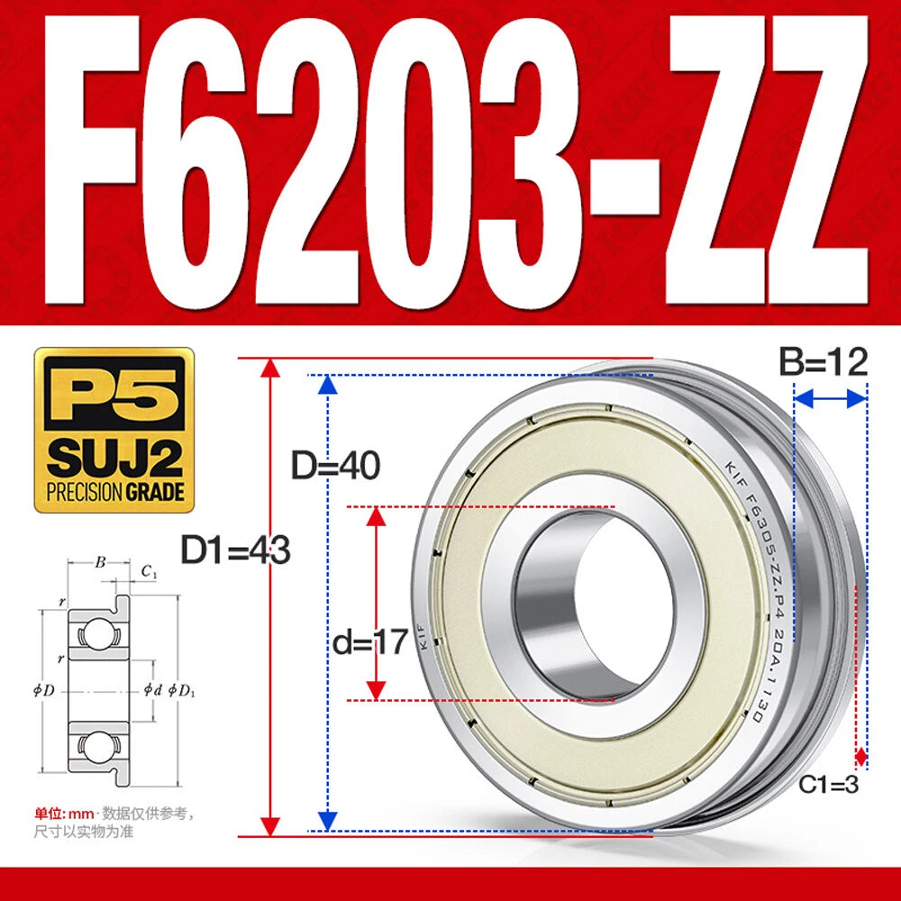 Mini Metal Shielded Flanged Ball Bearings - Model Complete Inner Diameter 2-50mm