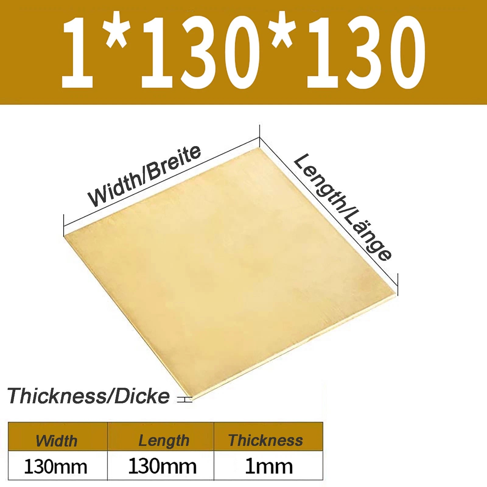 Natural Brass Sheet Metal guillotine cut - 0.3mm - 3.0mm - Multiple Sizes