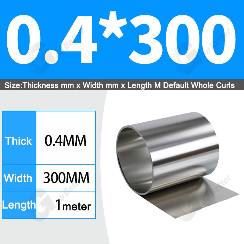 1 Meter 304 Stainless Steel Band SUS304 Sheet Foil Plate Strip Thick 0.01mm-1mm