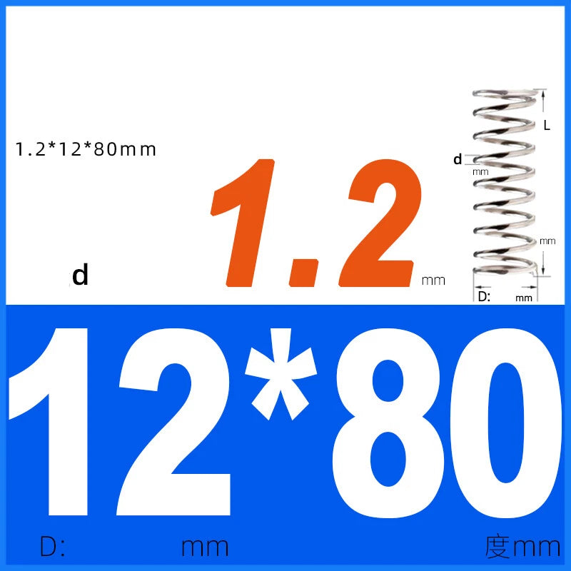 Compression Spring 1.2mm Wire Dia 8mm - 13mm OD Small Pressure Springs
