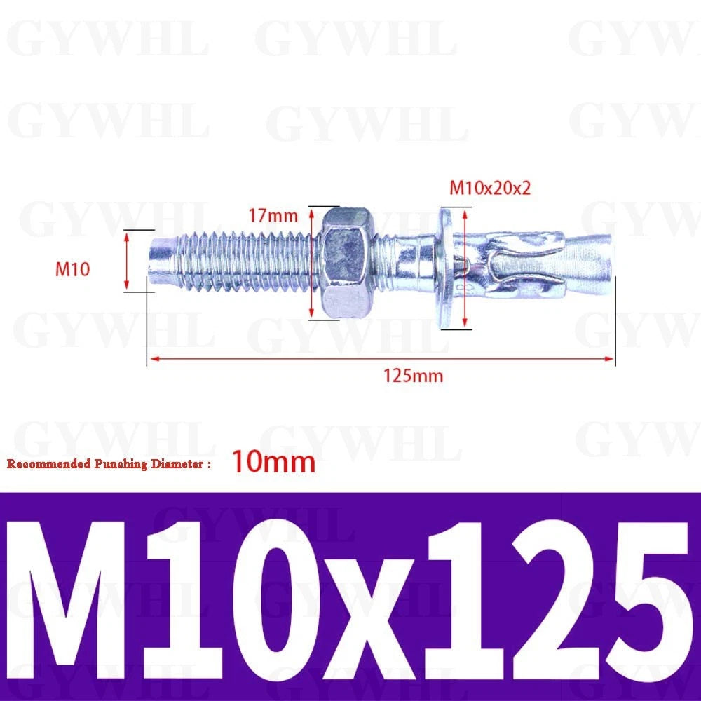 Hex Head Expansion Anchor Bolts — M6 to M20, Stainless Steel A2 & Zinc Plated, Extra Long