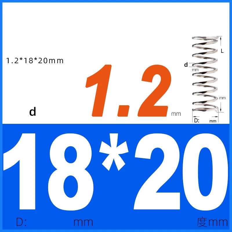 Compression Spring 1.2mm Wire Dia 14mm - 20mm OD Small Pressure Springs