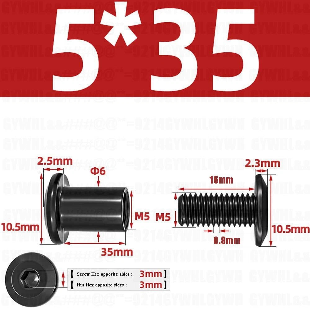 Metric Furniture Connector Bolts with End Cap Nuts — Stainless Steel M2 to M10