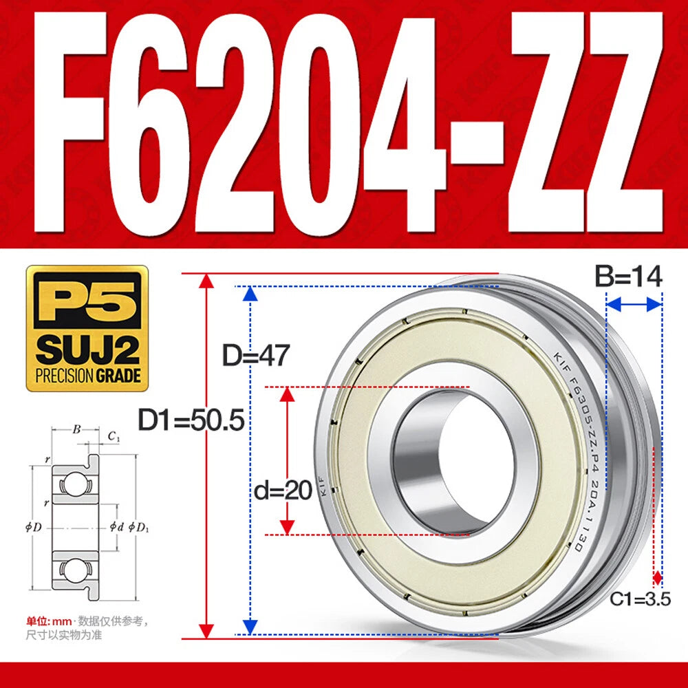 Mini Metal Shielded Flanged Ball Bearings - Model Complete Inner Diameter 2-50mm