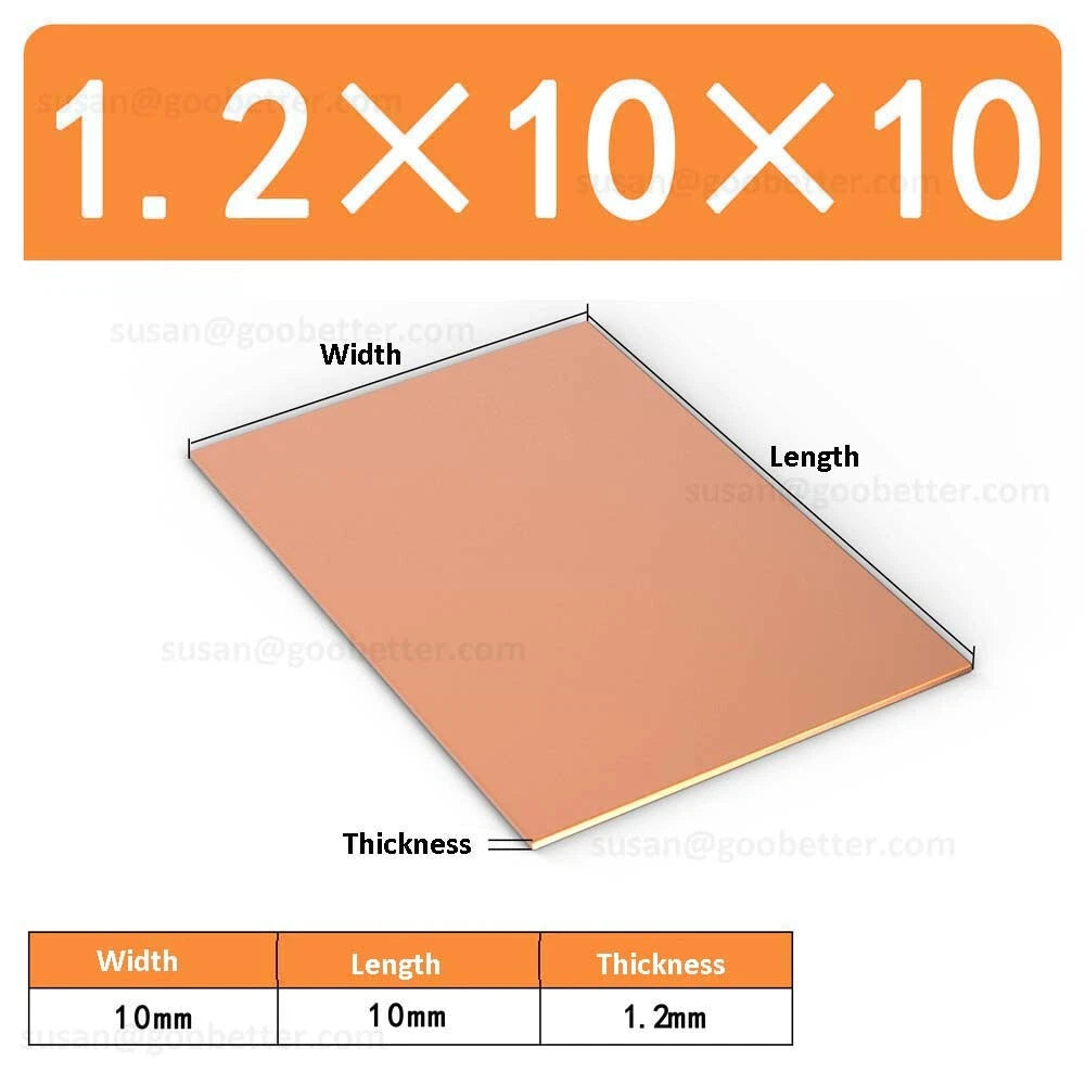 Natural Copper Sheet Metal guillotine cut - 0.3mm to 6.0mm - Multiple Sizes