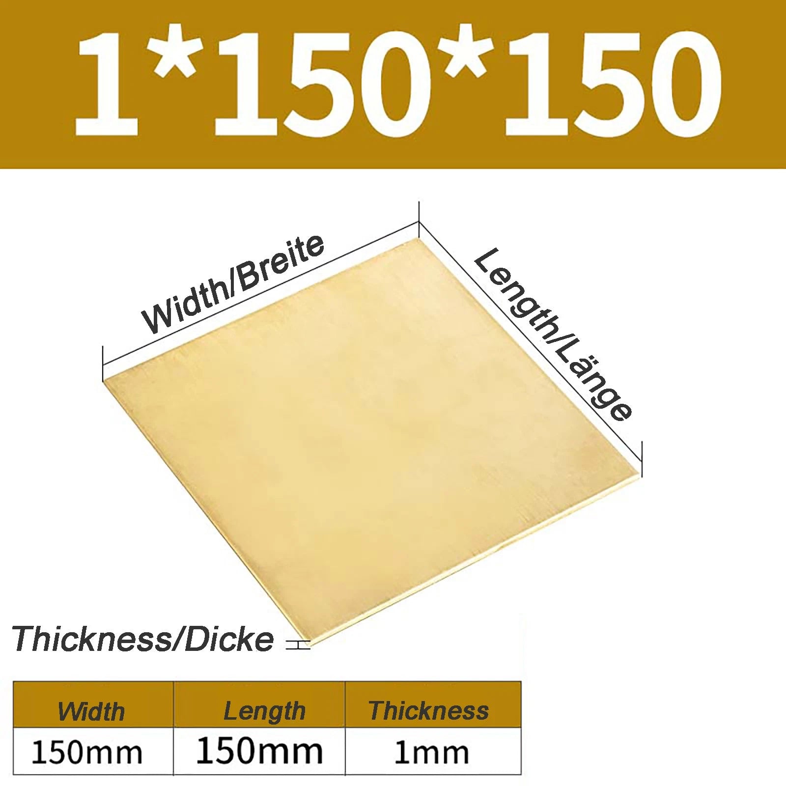Natural Brass Sheet Metal guillotine cut - 0.3mm - 3.0mm - Multiple Sizes