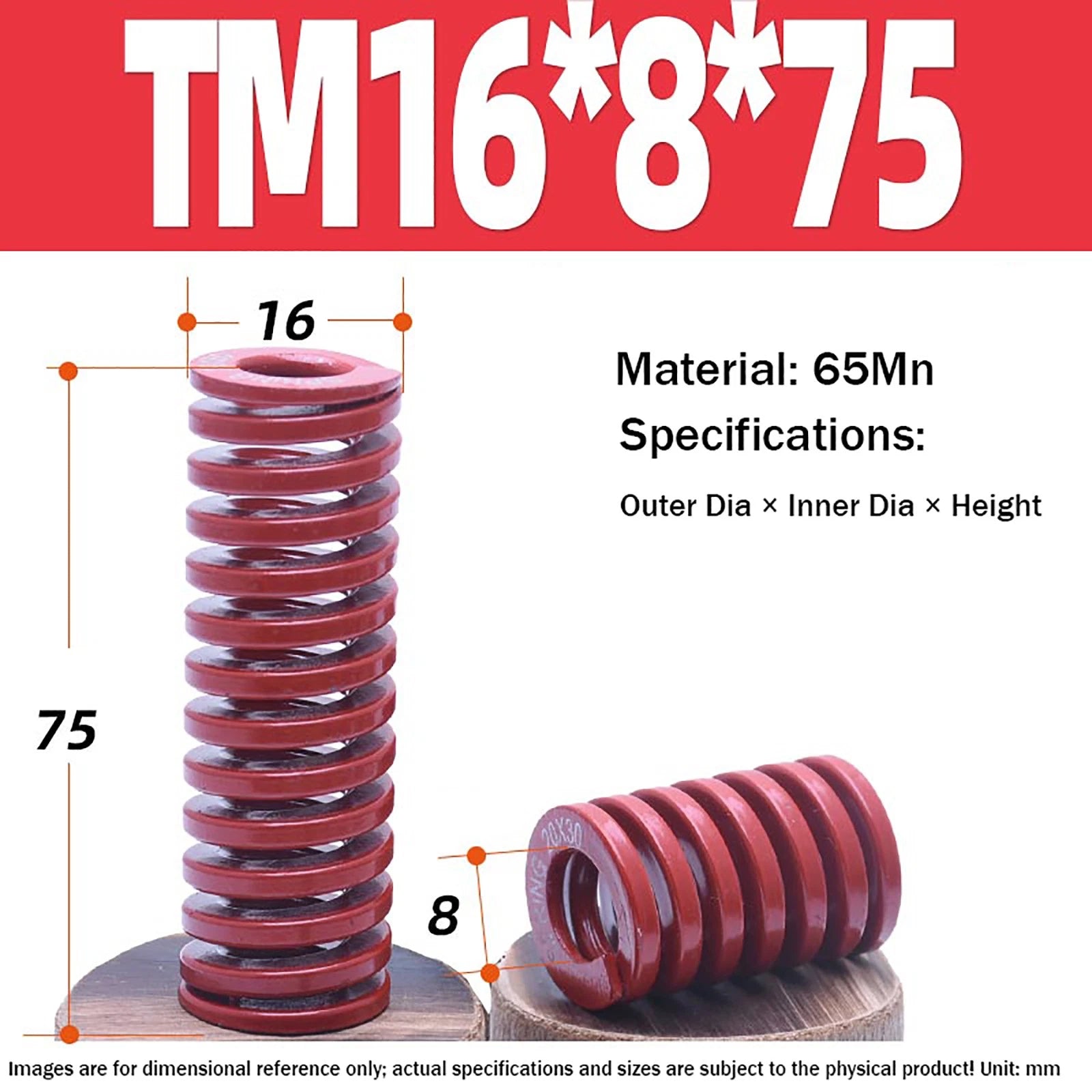 Heavy Load Duty Compression Die Spring, 8mm-50mm Diameter & Up To 400mm Long JIS