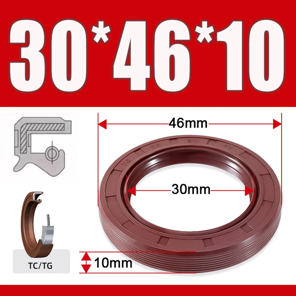 TC/TG Dual Lip FKM Oil Seal — Metric Rotary Shaft Sealing Ring, ID 25–50mm