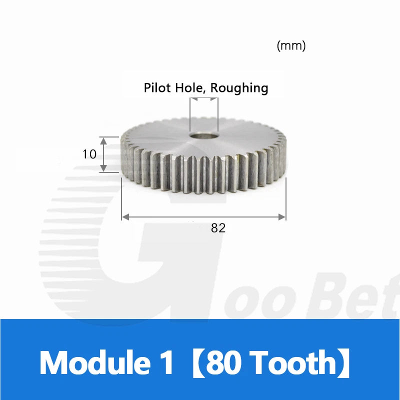 Mod 1 1.5 2 2.5 3 4 5 Spur Gear C45 Steel 12 Tooth - 160 Tooth Motor Pinion Flat