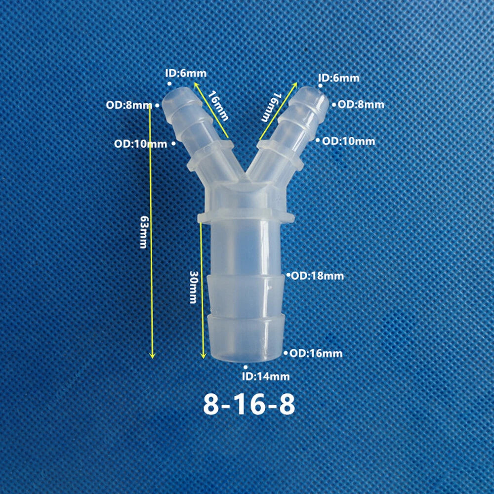 Y-Type 3-Way Barbed Hose Connector — Plastic Tee Fitting for Tube & Pipe