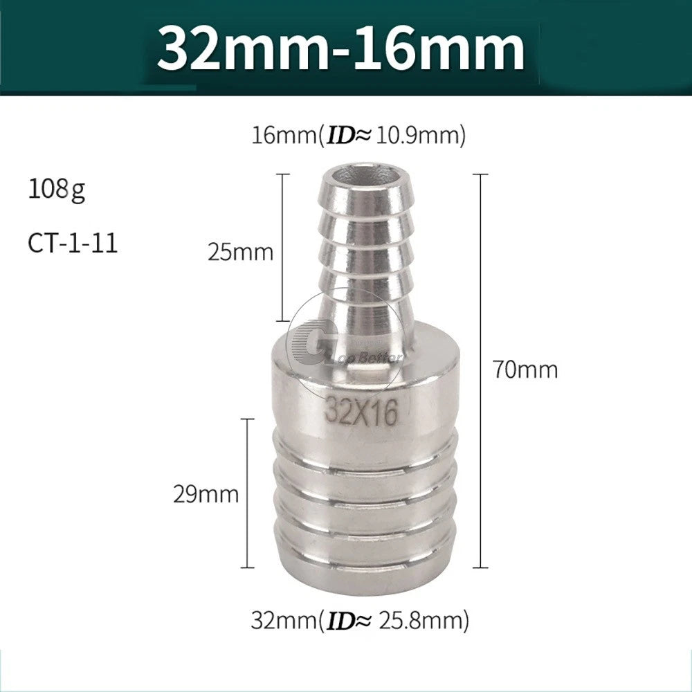 A2 Stainless Steel 8-41mm Barbed Hose Connector,Hosetail Pipe Air Water Oil Fuel