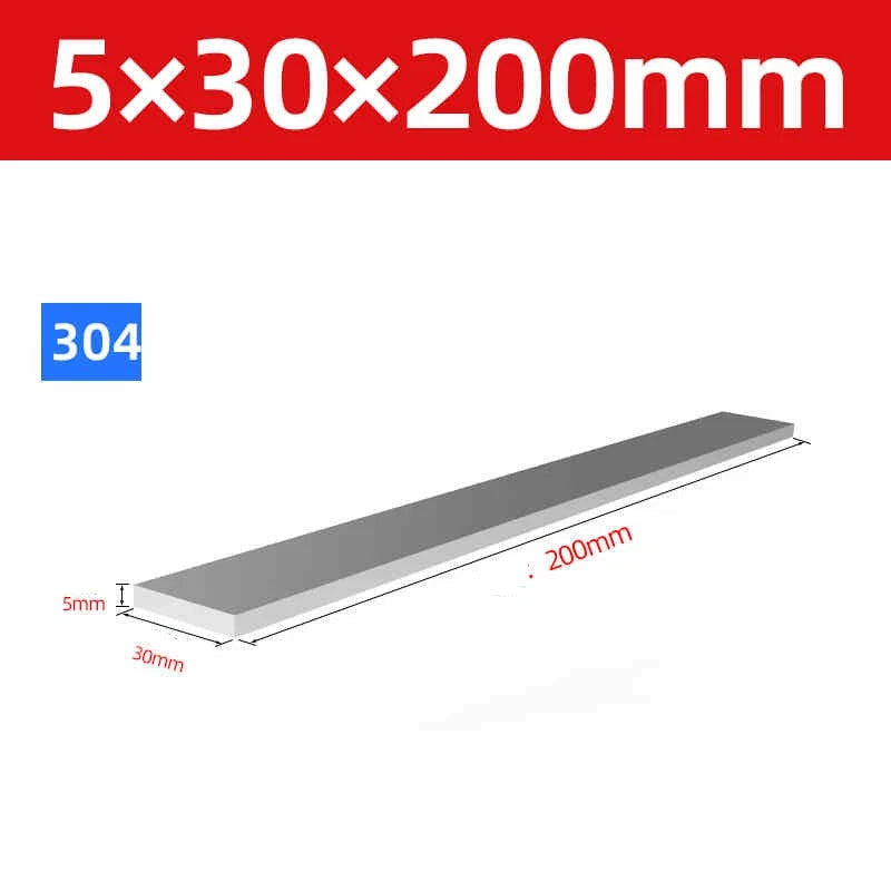 304 Stainless Steel Flat Bar Metal Plate Strip Width 10mm-80mm Thick 3mm to 20mm