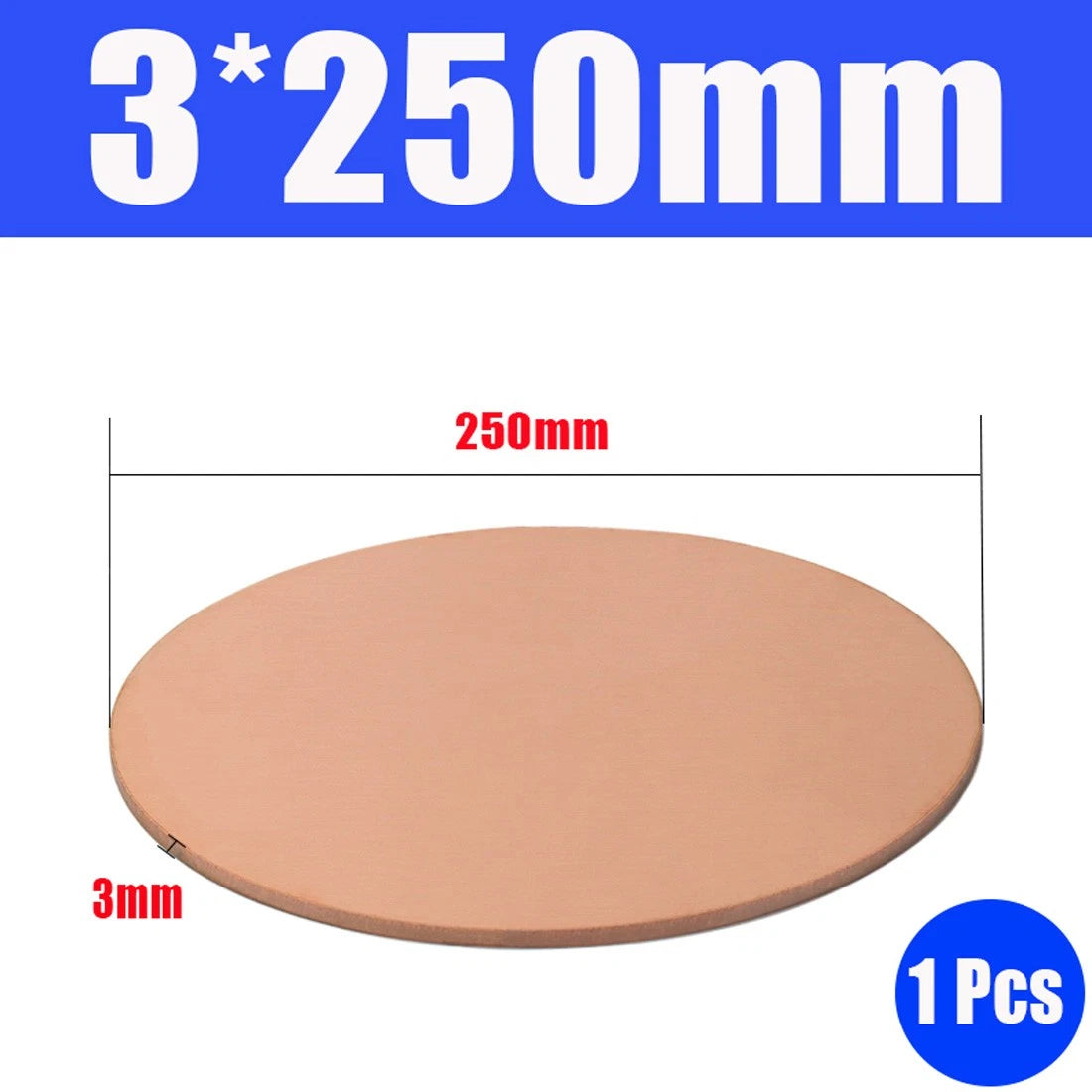 Thick 1.6-6mm Solid 99% Pure Copper Blanks Discs Ø 10-300mm Round Plate Metal