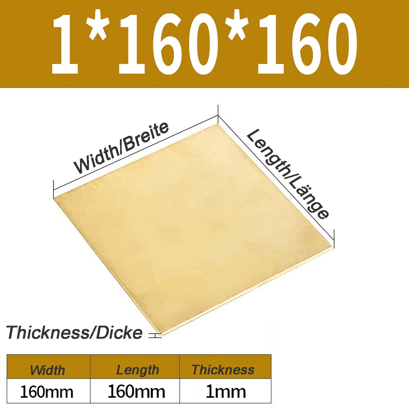 Natural Brass Sheet Metal guillotine cut - 0.3mm - 3.0mm - Multiple Sizes