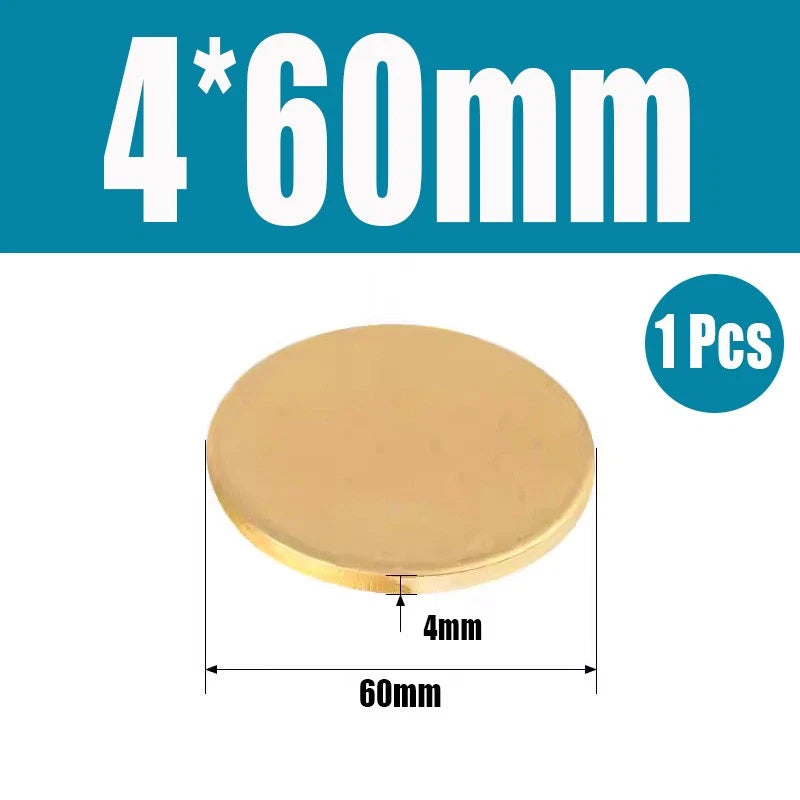 Thick 0.5mm-6mm Solid Brass Discs Blanks Discs Ø 20mm-300mm Metal Round Sheets