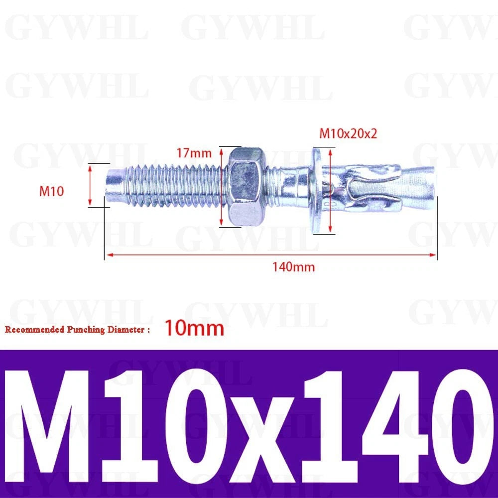 Hex Head Expansion Anchor Bolts — M6 to M20, Stainless Steel A2 & Zinc Plated, Extra Long