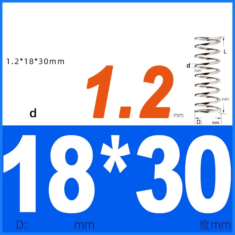 Compression Spring 1.2mm Wire Dia 14mm - 20mm OD Small Pressure Springs