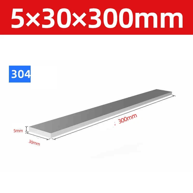 304 Stainless Steel Flat Bar Metal Plate Strip Width 10mm-80mm Thick 3mm to 20mm