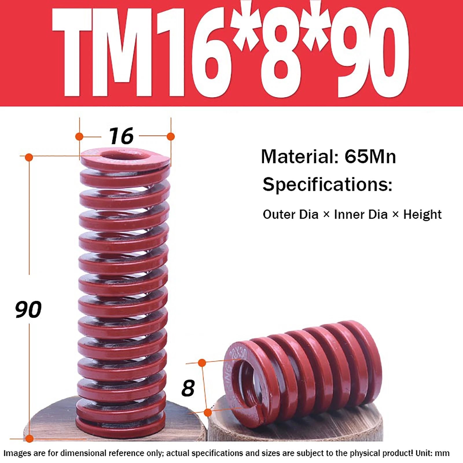 Heavy Load Duty Compression Die Spring, 8mm-50mm Diameter & Up To 400mm Long JIS