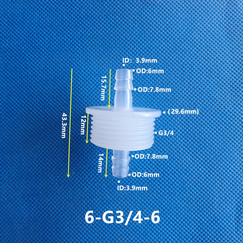 Bulkhead Straight Plastic Hose Connector with Nut — Barbed Thread Pipe Fitting