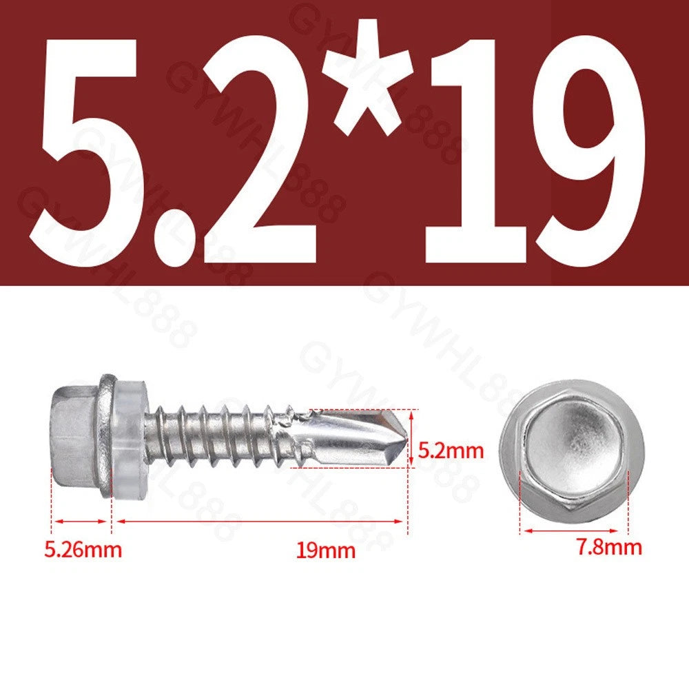 410 & A2 Stainless Hex Head Self‑Drilling Tek Screws – for Metal Roofing & Sheeting