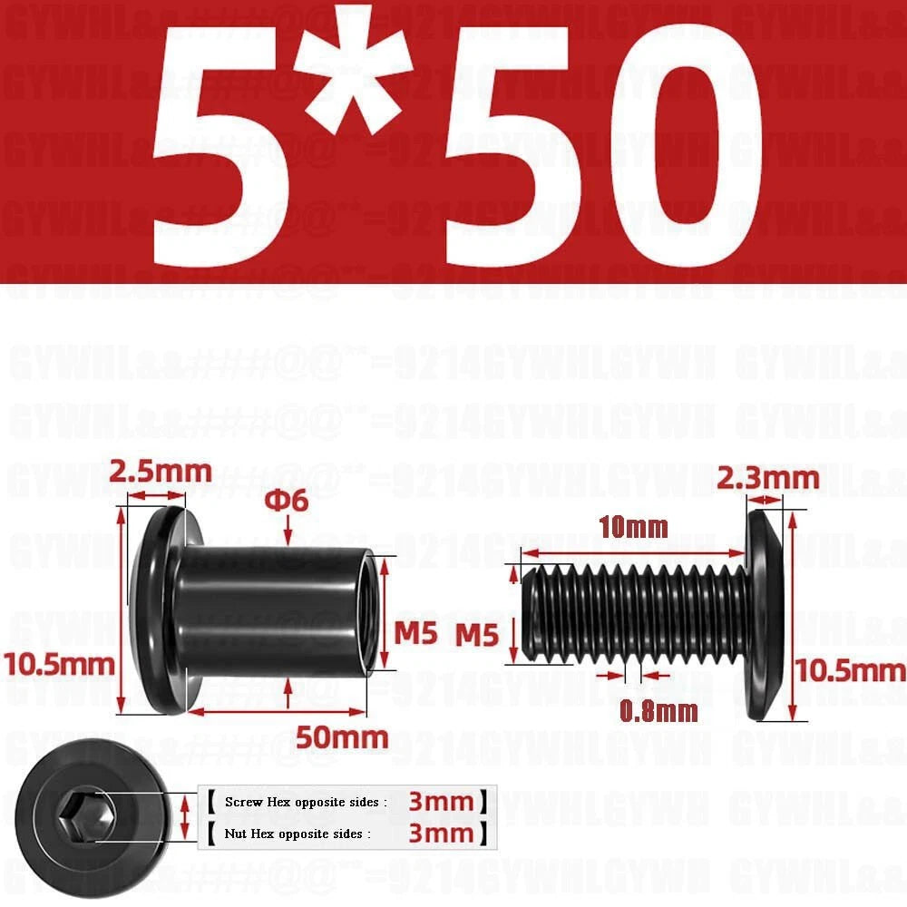 Metric Furniture Connector Bolts with End Cap Nuts — Stainless Steel M2 to M10
