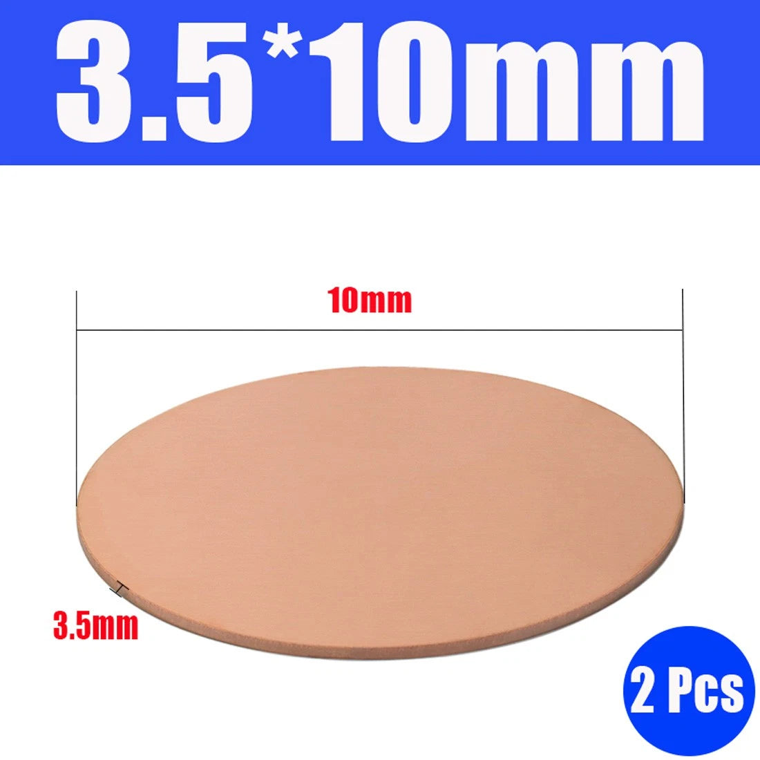 Thick 1.6-6mm Solid 99% Pure Copper Blanks Discs Ø 10-300mm Round Plate Metal