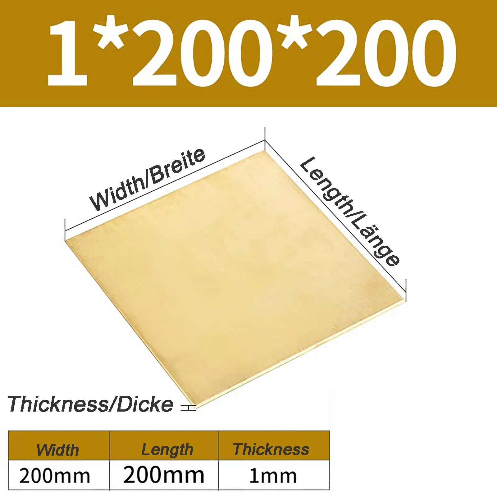 Natural Brass Sheet Metal guillotine cut - 0.3mm - 3.0mm - Multiple Sizes