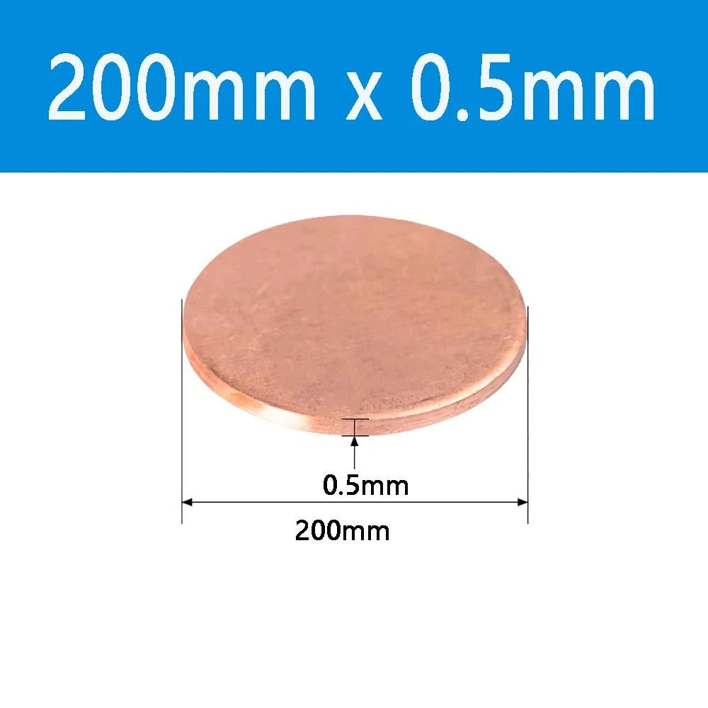 T2 Solid Pure Round Copper Sheet Flat Round Copper Disc Blank Round Metal Sheet