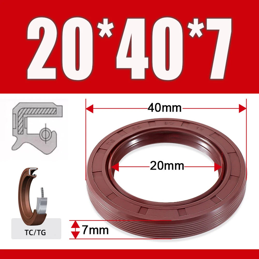 Metric TC Oil Seal FKM Dual Lip Rotary Shaft Seal 8mm–40mm Bore