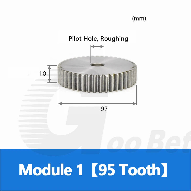 Mod 1 1.5 2 2.5 3 4 5 Spur Gear C45 Steel 12 Tooth - 160 Tooth Motor Pinion Flat