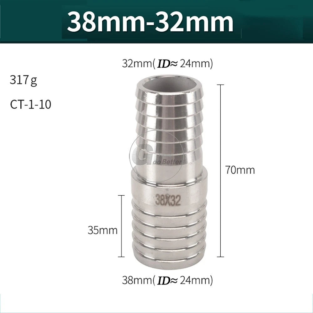 A2 Stainless Steel 8-41mm Barbed Hose Connector,Hosetail Pipe Air Water Oil Fuel