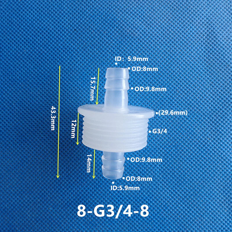 Bulkhead Straight Plastic Hose Connector with Nut — Barbed Thread Pipe Fitting
