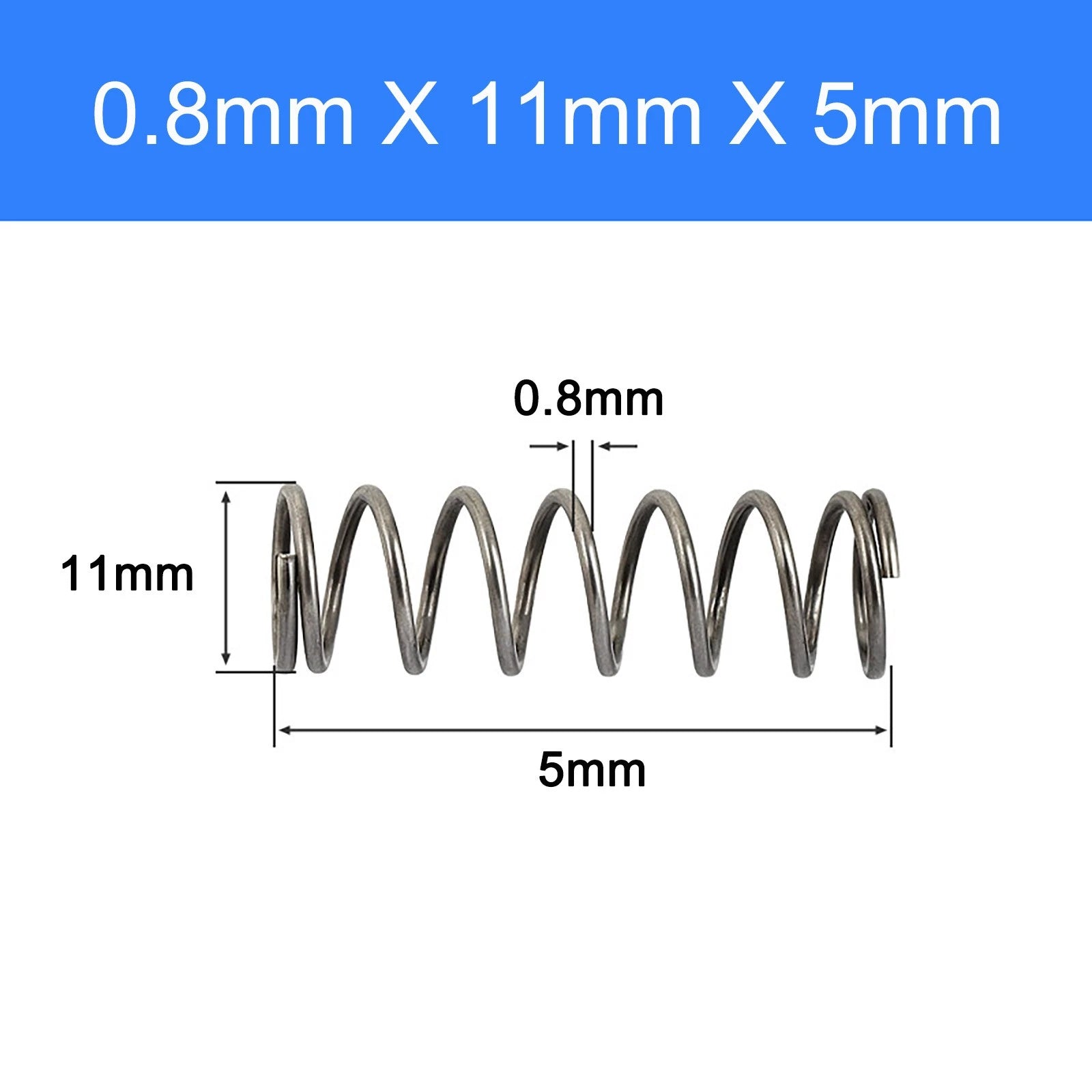 Compression Spring Spring Steel Pressure Coil Spring 0.8mm Wire OD 3-15mm DIY