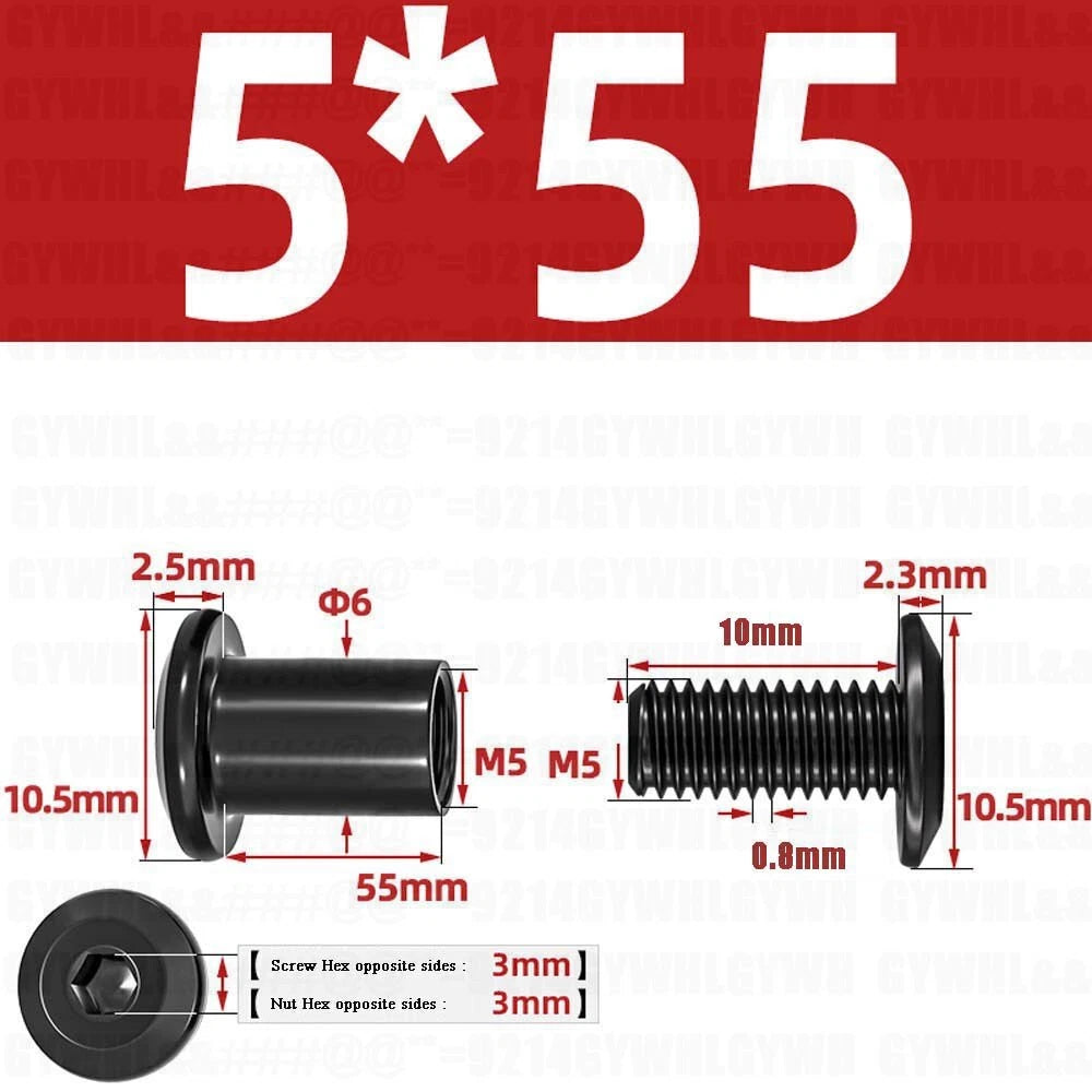 Metric Furniture Connector Bolts with End Cap Nuts — Stainless Steel M2 to M10