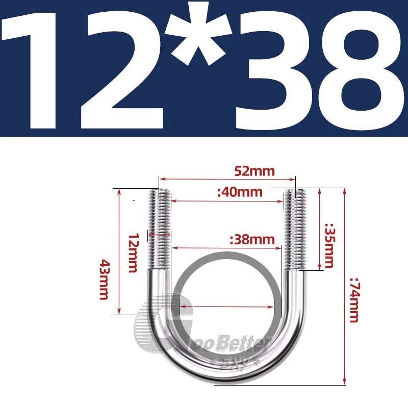 Square U - Bolts Stainless Steel — M6 to M24 | 304 A2 & 316 A4 Marine Grade - HomeDIYer