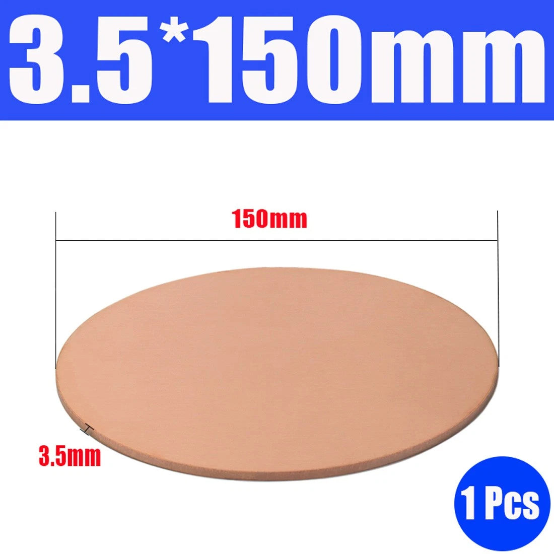 Thick 1.6-6mm Solid 99% Pure Copper Blanks Discs Ø 10-300mm Round Plate Metal