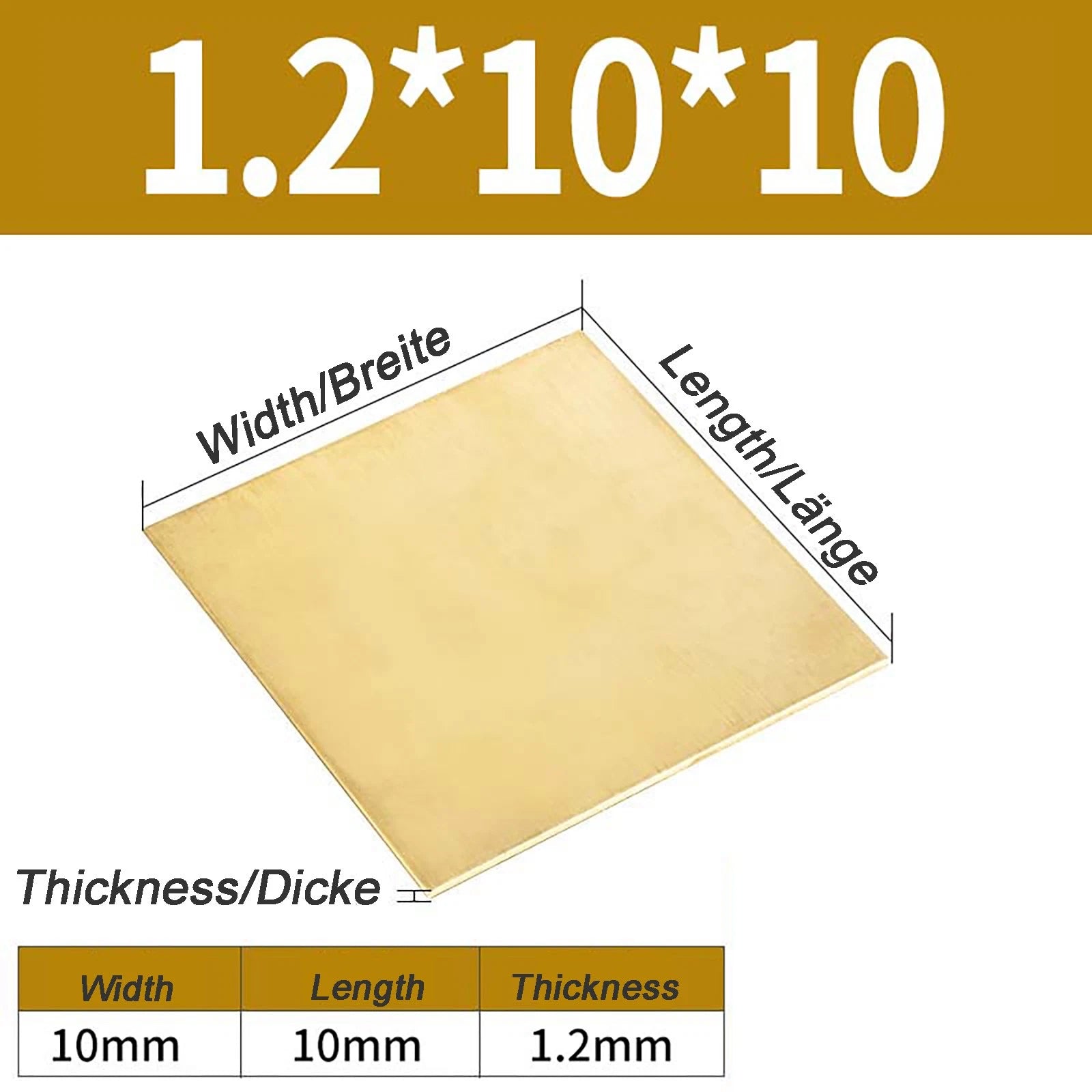 Natural Brass Sheet Metal guillotine cut - 0.3mm - 3.0mm - Multiple Sizes