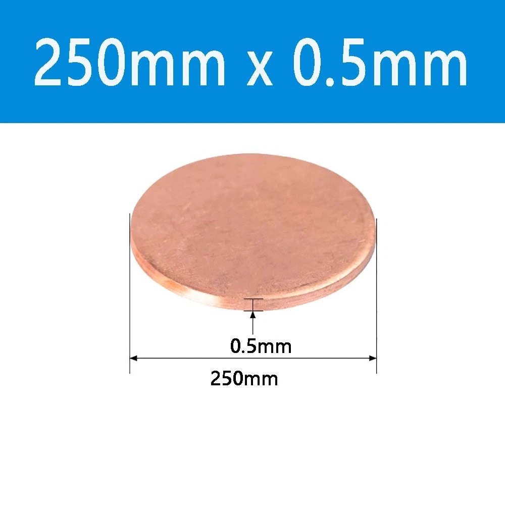 T2 Solid Pure Round Copper Sheet Flat Round Copper Disc Blank Round Metal Sheet