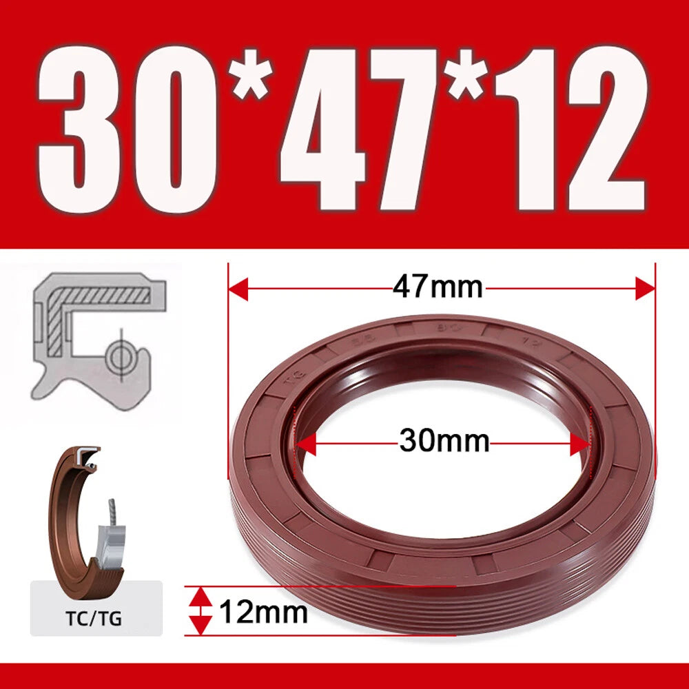 TC/TG Dual Lip FKM Oil Seal — Metric Rotary Shaft Sealing Ring, ID 25–50mm