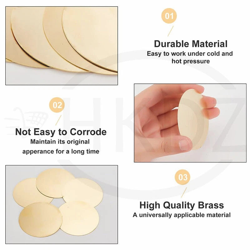 H62 Solid Brass Discs Plate Round Sheets Thickess 4/5/6mm Diameters 10mm -300mm