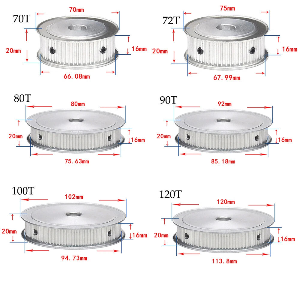 3M Timing Belt Drive Pulley AF-Type Pitch 3mm For CNC Step Motor 45~120 Teeth