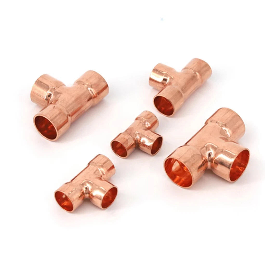 Copper End Feed Reducing Tee Fitting | 6.35mm–108mm | Welded Joint Plumbing