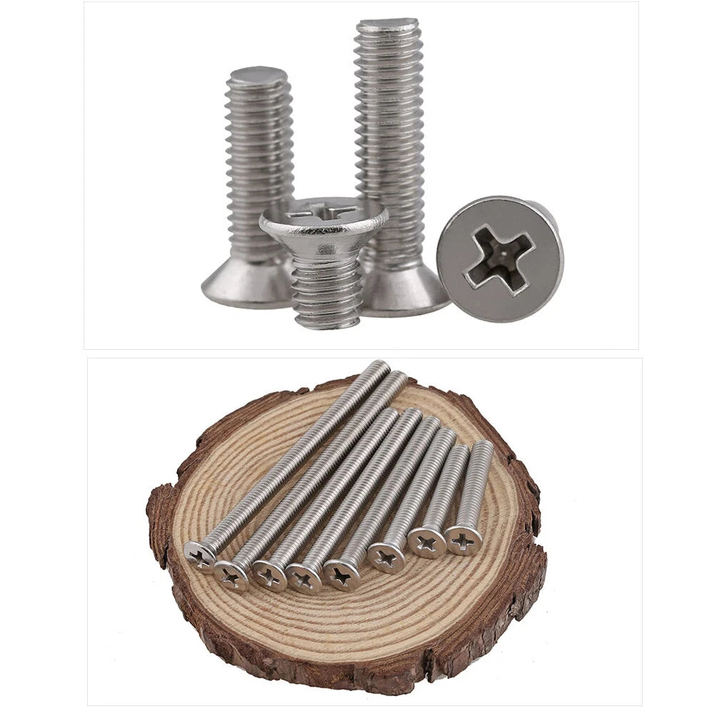 A2 Stainless Steel Phillips Countersunk Flat Head Micro Machine Screws M1 M1.2 M1.4 M1.6 M2 M2.5 GB/T 819 — 3mm to 60mm